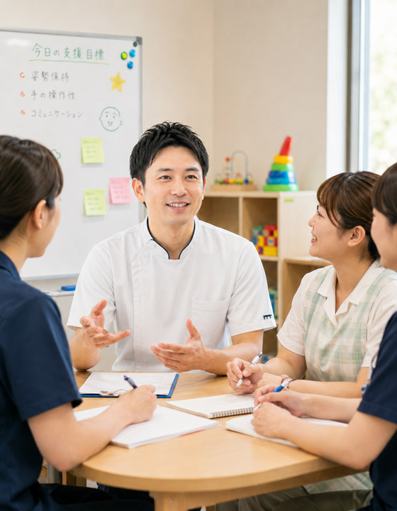 先輩インタビュー 理学療法士Aさん 多職種連携について 社会福祉法人 立葵会 岐阜県瑞穂市「タチアオイの教室」