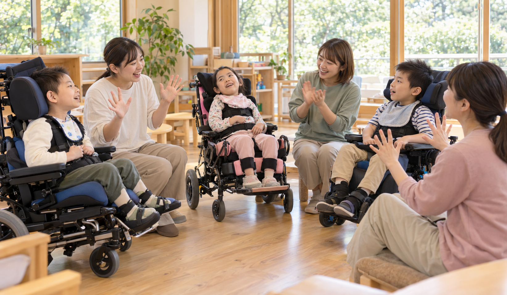 1日の流れ　はじまりの会　立葵の杜